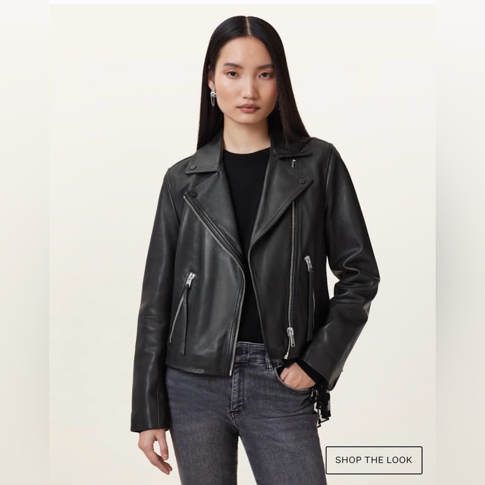 All Saints Dalby Leather Jacket NWT UK 10 USA 6